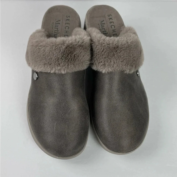 Martha Stewart x Skechers Pier-Lite Mules Cozy High Dark Taupe SZ: 9 NWOB - Picture 1 of 12